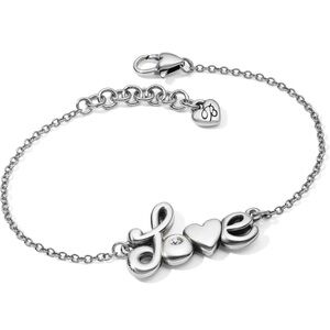 Brighton Love Letters Bracelet with Swarovski stone NEW with Brighton Print bag
